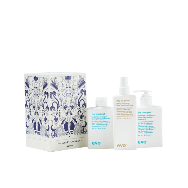 evo good givin' hydrate: the therapist šampūnas + kondicionierius + day of grace + tote bag