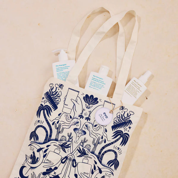 evo good givin' hydrate: the therapist šampūnas + kondicionierius + day of grace + tote bag